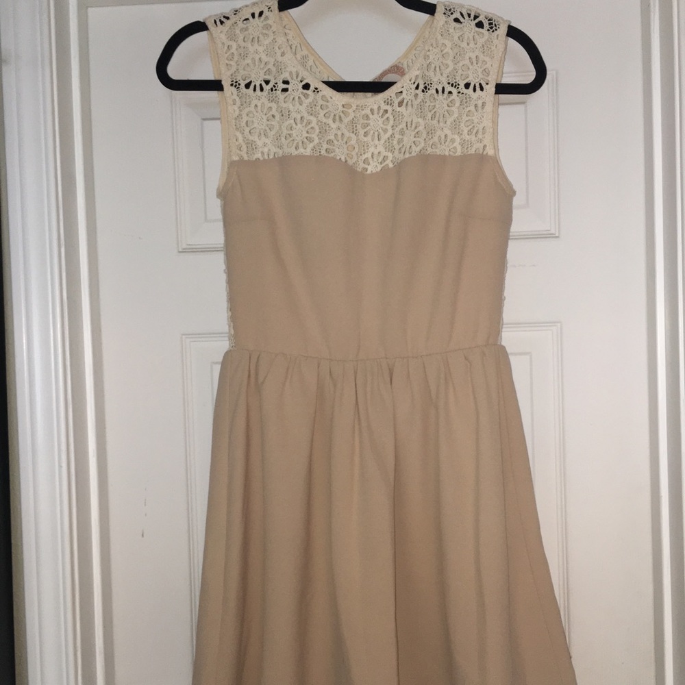 Cream mini lace dress